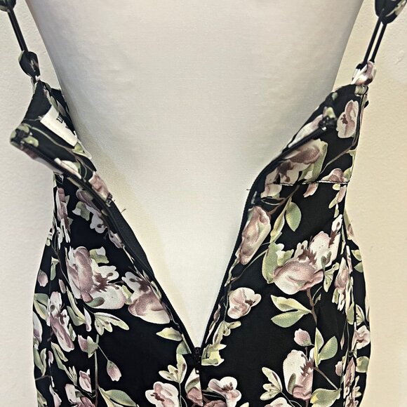 Unique Vintage Floral Wide Leg Jumpsuit Suspender Overalls Boho Pockets Small - Picture 12 of 13